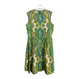 Vintage 50’s/60’s L'aiglon Fit Flair Dress Size Large Psychedelic Paisley Union